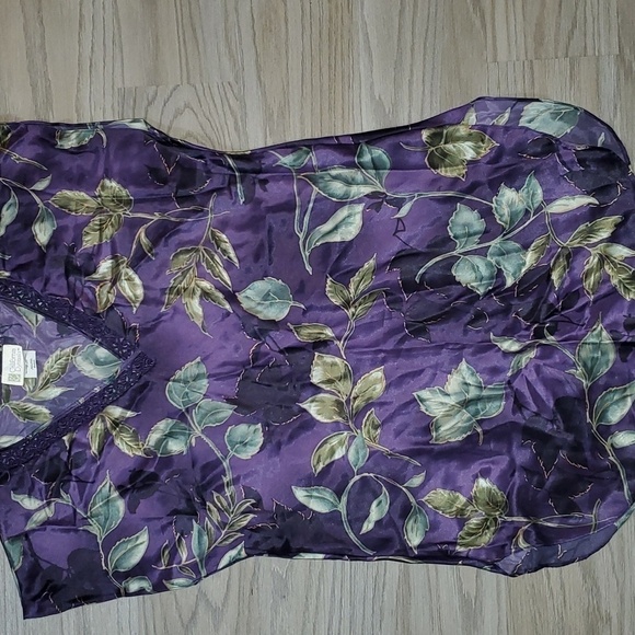 Vintage California Dynasty Purple Floral Nightgown, Size Medium - Picture 1 of 4